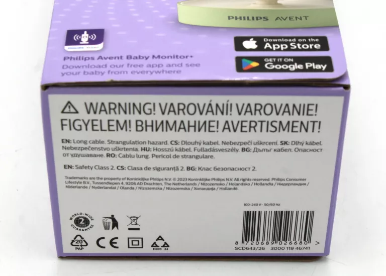 NIANIA ELEKTRONICZNA PHILIPS AVENT SCD643/26 – INTELIGENTNA KAMERA