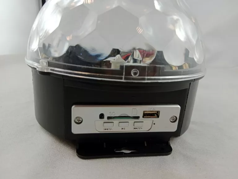 KULA DISCO LED Z GŁOŚNIKIEM MP3 USB/SD