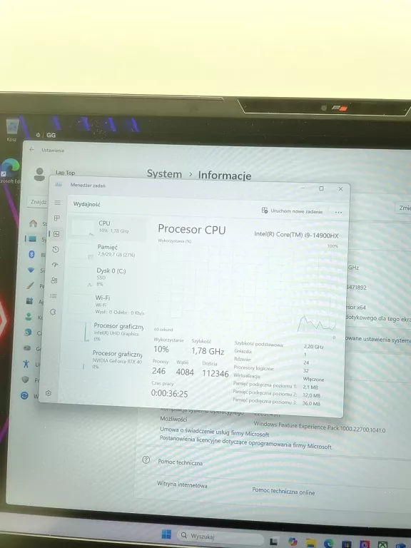 LAPTOP MSI VECTOR 16 HX A14V RTX4080 32GB RAM I5 11TH