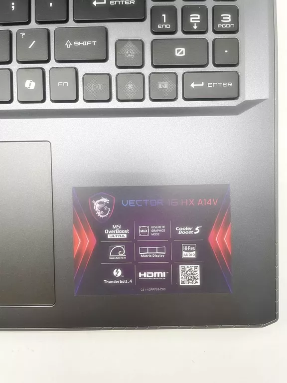 LAPTOP MSI VECTOR 16 HX A14V RTX4080 32GB RAM I5 11TH