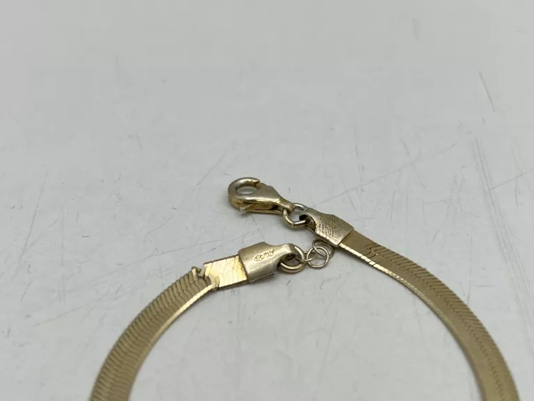 BRANSOLETKA ZE SREBRA PRÓBY 925 W KOLORZE ZŁOTYM 4,34G 17CM