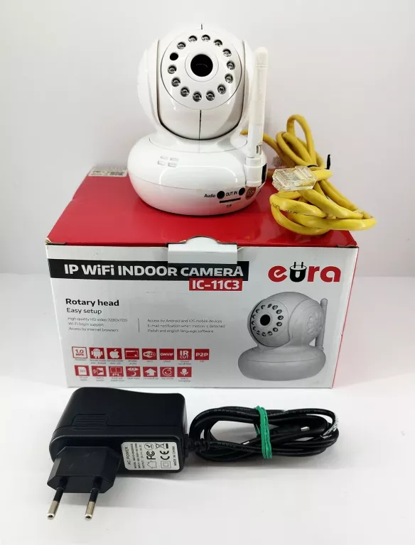 KAMERA IP WIFI ''EURA'' IC-11C3 - BEZPRZEWODOWA, WEWNĘTRZNA, P2P, 720P, H.