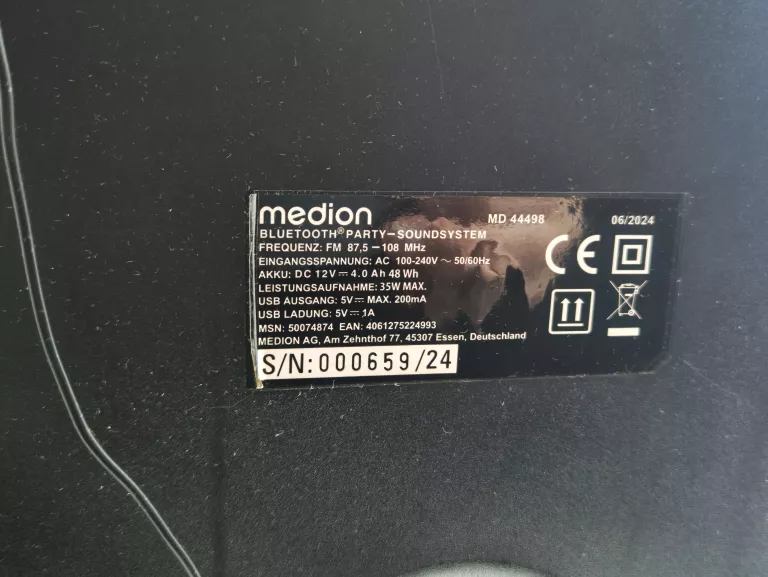 GŁOŚNIK BLUETOOTH MEDION MD 44498