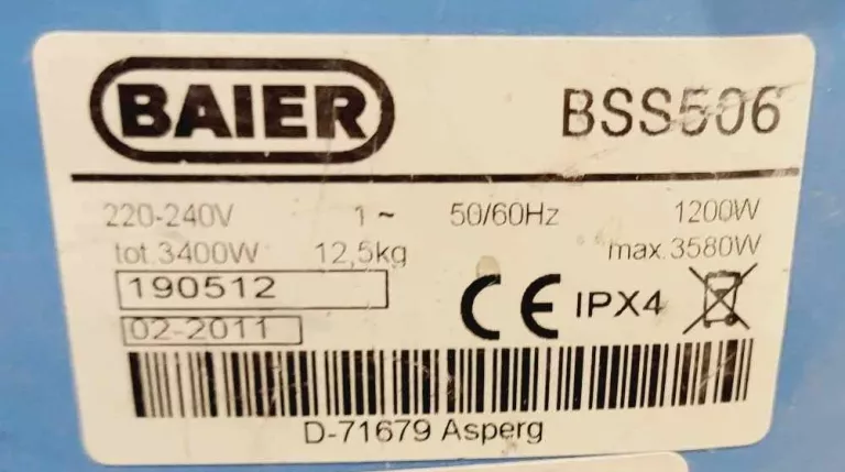ODKURZACZ PRZEMYSŁOWY BAIER BSS 506 WYSYLKA OK 50ZL