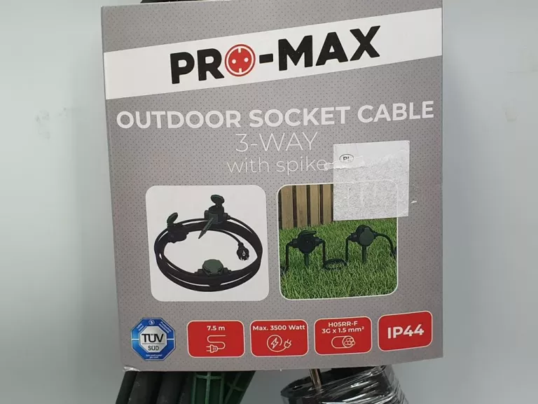 PRZEDŁUŻACZ ZEWNĘTRZNY OUTDOOR PRO-MAX 3500W 7,5M