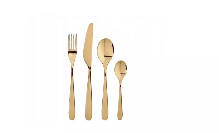 ORYGINALNY ZESTAW SZTUĆCÓW IKEA TILLAGD 24 SZT. ZŁOTE POŁYSK