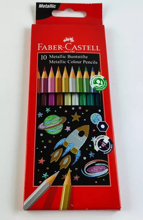 KOLOROWE KREDKI METALICZNE FABER-CASTELL 10 SZTUK