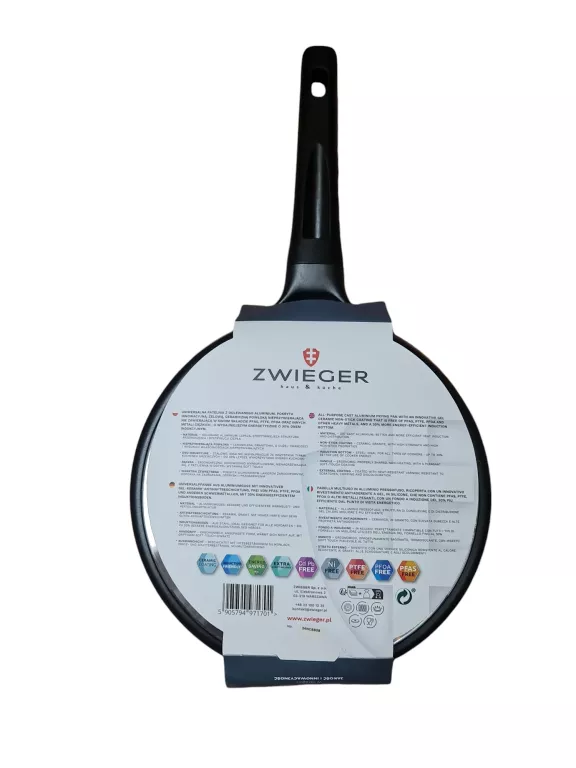 PATELNIA TRADYCYJNA ZWIEGER NERO 24 CM ALUMINIOWA