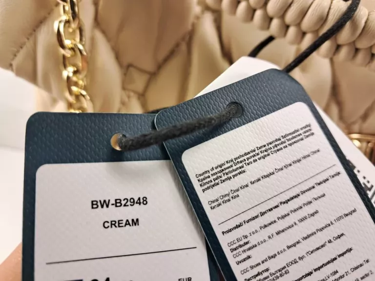 TOREBKA DAMSKA KREMOWA ECRU PIKOWANA BADURA BW-B2948 METKI IDEAŁ
