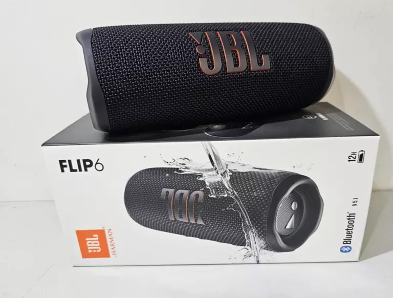 GŁOŚNIK PRZENOŚNY JBL FLIP 6 CZARNY BLUETOOTH -IDEALNY STAN-