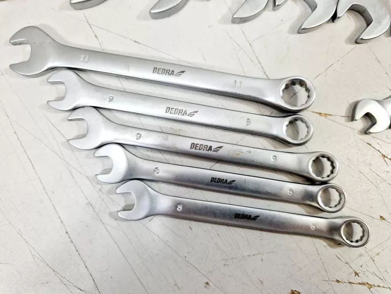 KLUCZE PŁASKIE DEDRA | RÓŻNE ROZMIARY ZESTAW | 15SZT