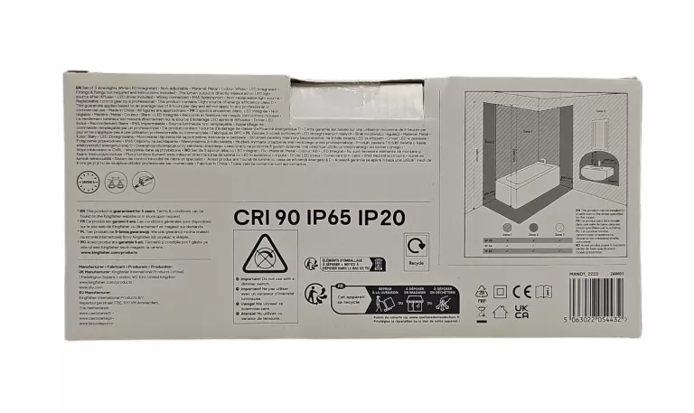 OCZKO LED GOODHOME ETANA 345 LM 4000 K IP65 BIAŁE 3 SZT.