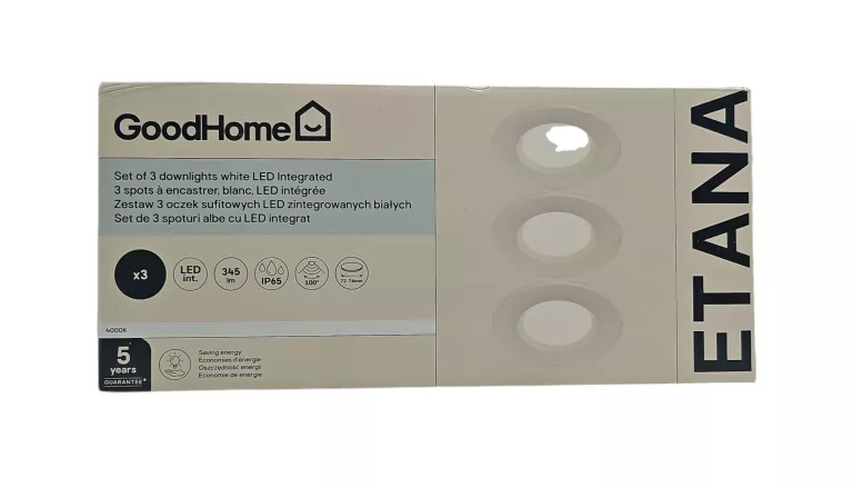 OCZKO LED GOODHOME ETANA 345 LM 4000 K IP65 BIAŁE 3 SZT.