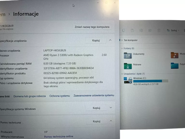 LAPTOP HP 15S-EQ2002NW