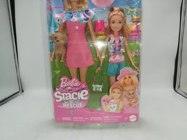 BARBIE STACIE TO THE RESCUE DWIE LALKI NA WYCIECZCE Z PIESKAMI +AKCESORIA