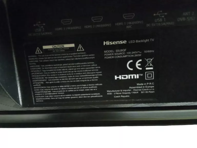 TELEWIZOR LED HISENSE 55U8QF 55" 4K UHD