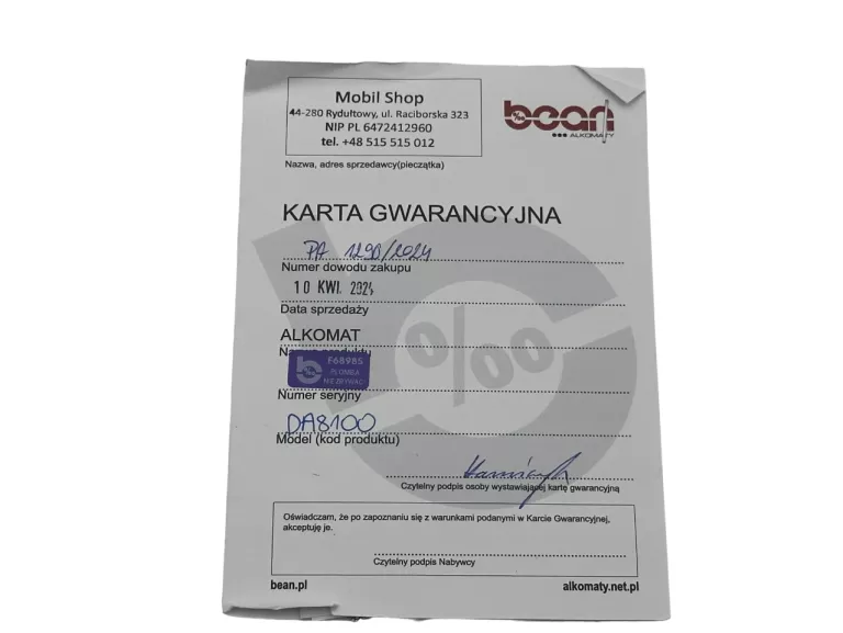 ALKOMAT ELEKTROCHEMICZNY ALCOFIND DA8100 GWARANCJA 05.2026R