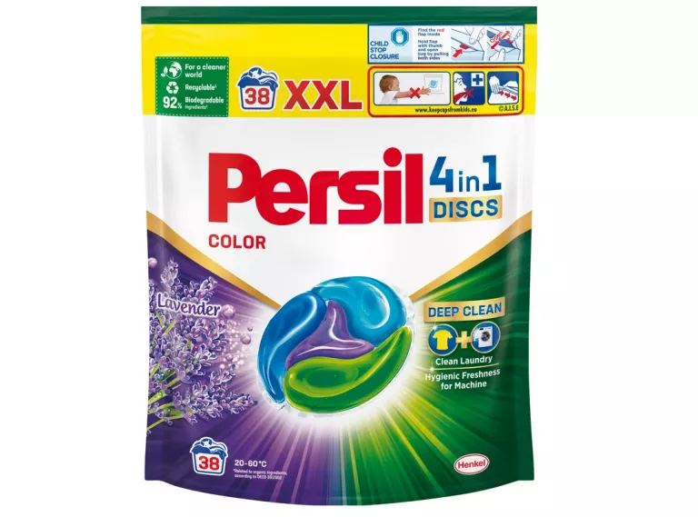 KAPSUŁKI DO PRANIA PERSIL DISCS 4 W 1 LAVENDER LAWENDA 38 SZTUK PRAŃ
