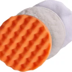 NAKŁADKI DO POLERKI Z 1 X MIKROFIBRA 1X WEŁNA 150 MM GĄBKA POLERSKA 150 MM