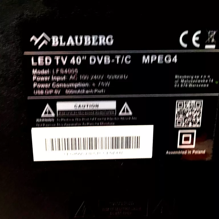 TELEWIZOR LED BLAUBERG LFS4005 40 CALI FULL HD