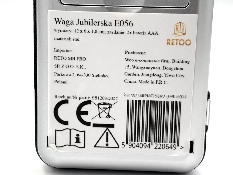 WAGA JUBILERSKA ELEKTRONICZNA E056 MH-200 LCD 200G/0.01G SREBRNA