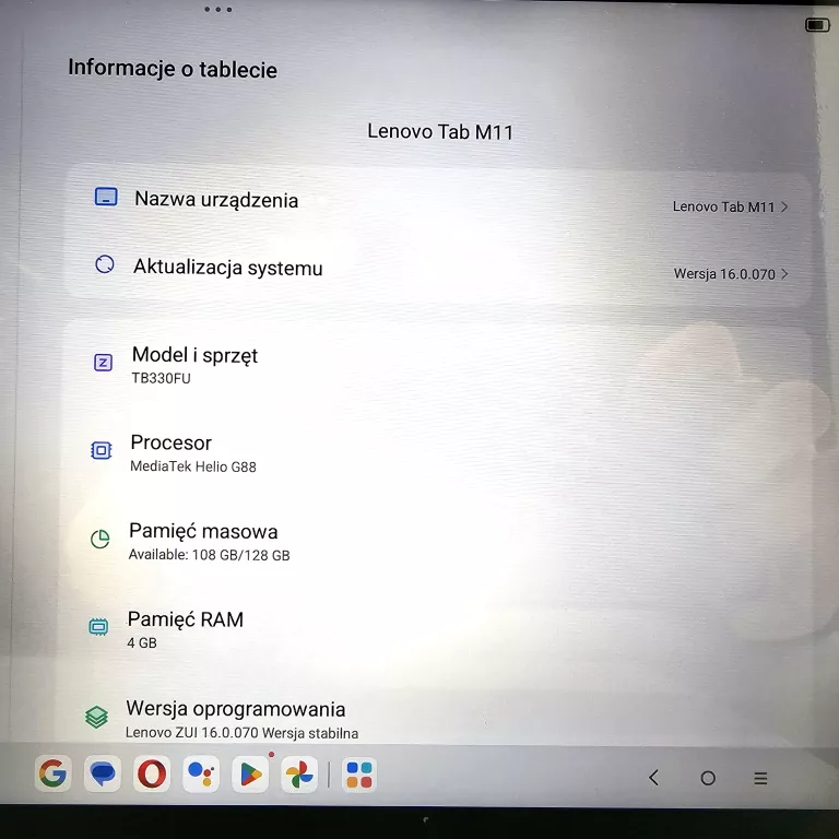 TABLET LENOVO TAB M11/PEN/ TB330FU 4/128GB