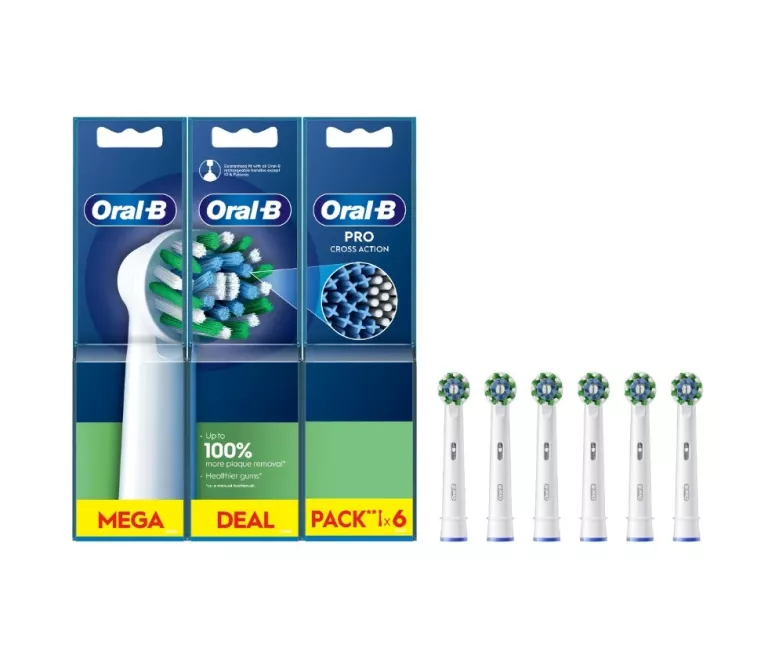 ORAL-B PRO CROSS ACTION KOŃCÓWKI DO SZCZOTECZEK ELEKTRYCZNYCH, 6 SZTUKI