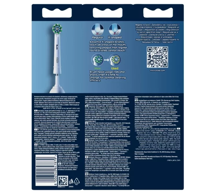 ORAL-B PRO CROSS ACTION KOŃCÓWKI DO SZCZOTECZEK ELEKTRYCZNYCH, 6 SZTUKI