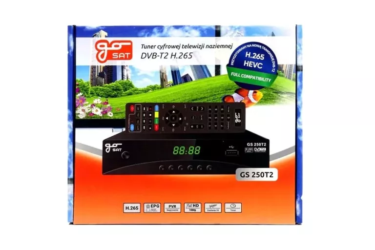 TUNER NAZIEMNY DVB-T2 GOSAT GS-250T2/OKAZJA!