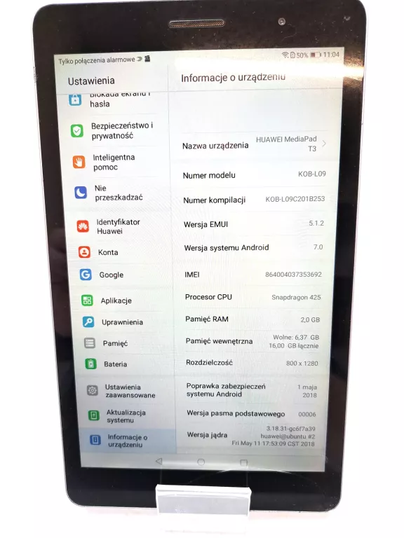 TABLET HUAWEI MEDIAPAD T3 8" 2 GB / 16 GB SZARY