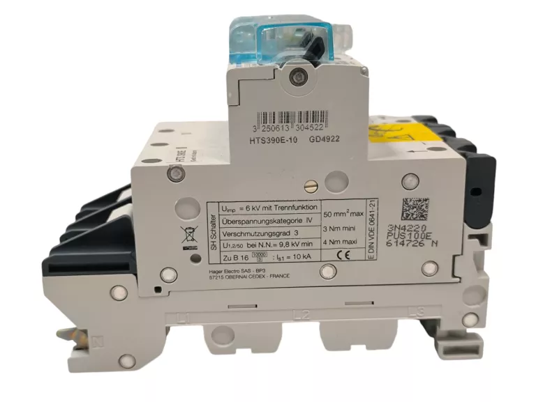 HAGER HTS390E SLS SWITCH 3P E-100A FOR BUSBAR