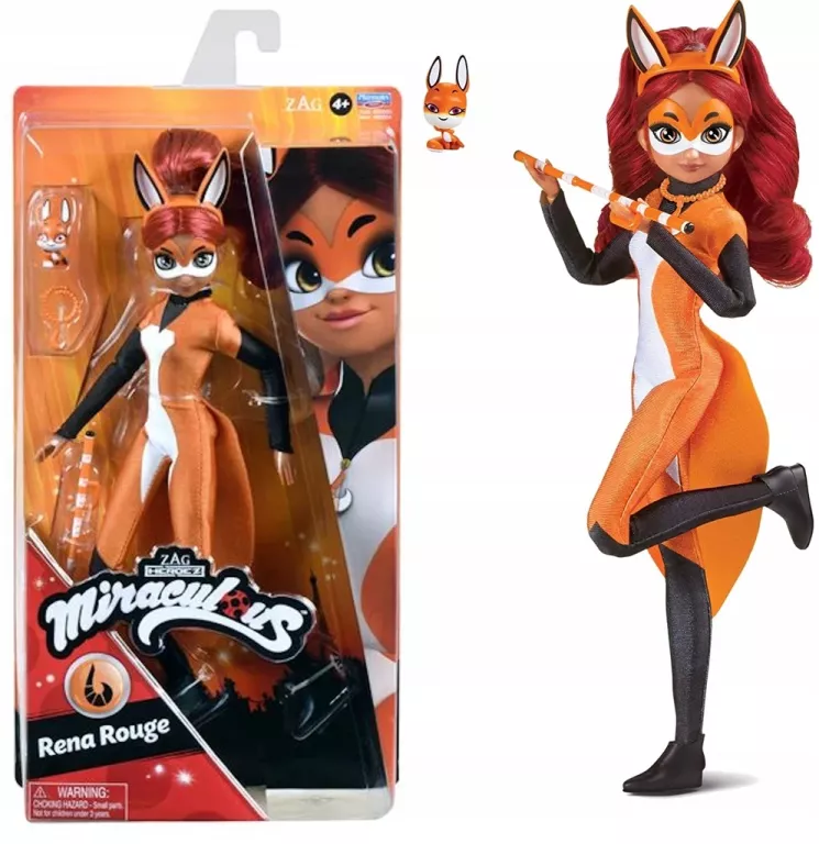 MIRACULOUS: BIEDRONKA I CZARNY KOT, LALKA RUDA KITKA