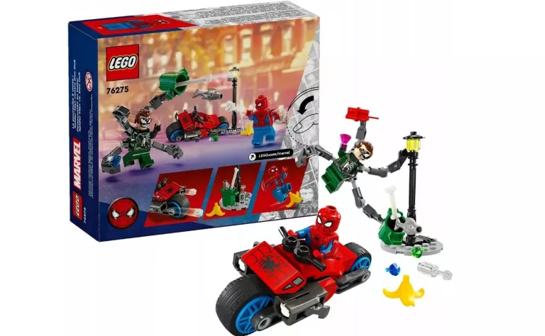 KLOCKI ZESTAW LEGO MARVEL 76275 POŚCIG NA MOTOCYKLU SPIDER-MAN VS. DOC OCK