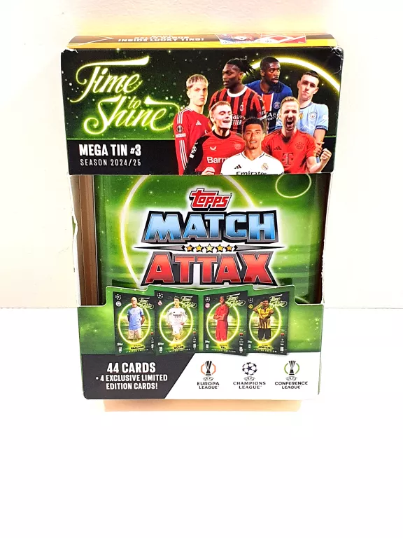 MEGA PUSZKA MATCH ATTAX 2025 KARTY PIŁKARSKIE 44 KARTY +4 LIMITED TIN 3