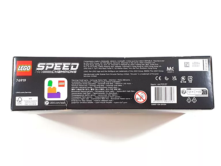 LEGO SPEED CHAMPIONS 76919 SAMOCHÓD WYŚCIGOWY MCLAREN FORMUŁA 1