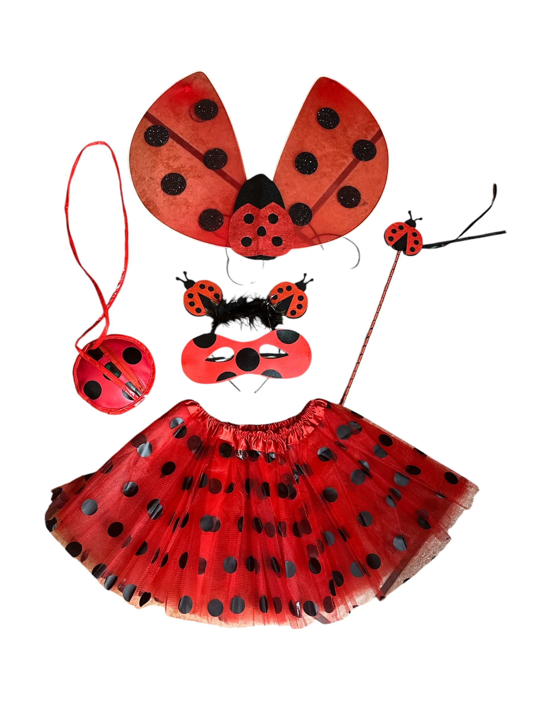 stroj-biedronka-4w1-zestaw-spodniczka-skrzydla-opaska-rozdzka-przebranie-dworcowa-92-gorzow-wlkp