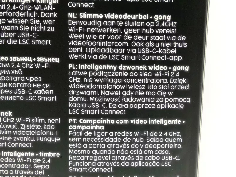 INTELIGENTNY DZWONEK DO DRZWI Z KAMERĄ LSC SMART CONNECT