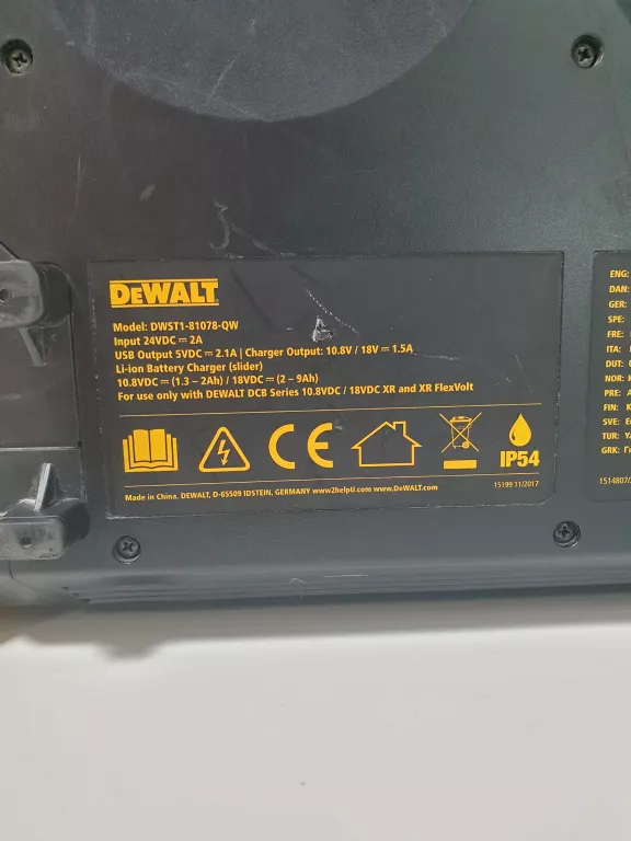 RADIO BUDOWLANE DEWALT DWST1-81078 - DWA AKU I ŁAD