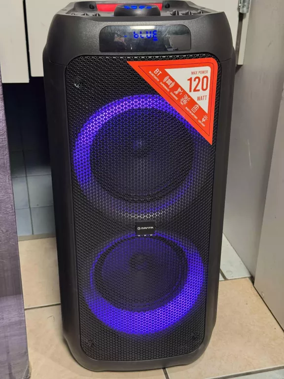 GŁOŚNIK POWER AUDIO KARAOKE MANTA SPK5310PRO GWARANCJA JAK NOWY