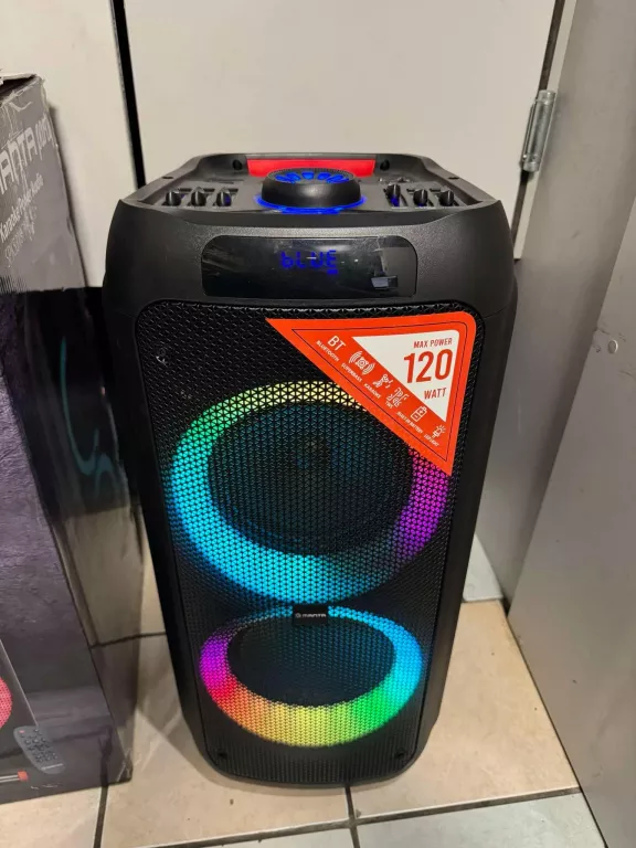 GŁOŚNIK POWER AUDIO KARAOKE MANTA SPK5310PRO GWARANCJA JAK NOWY