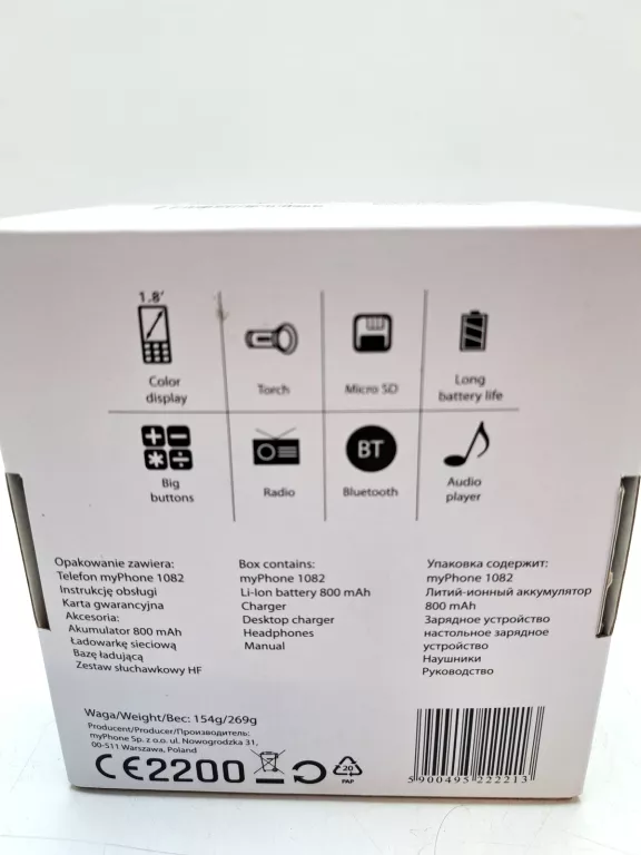 TELEFON KOMÓRKOWY MYPHONE 1082 ELEGANT 4 MB 2G CZARNY