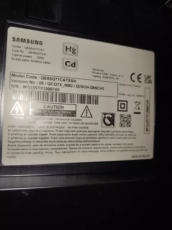 TELEWIZOR QLED SAMSUNG QE65Q77CATXXH 65" 4K UHD KOMPLET