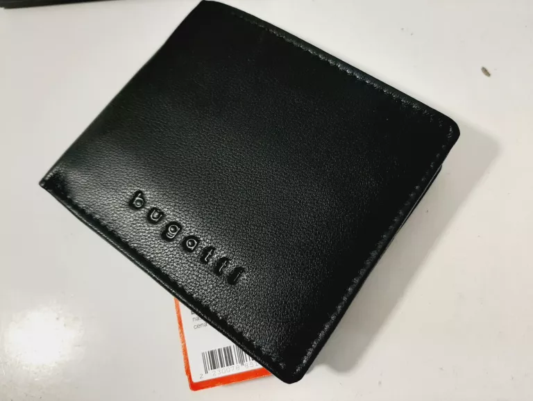 BUGATTI MĘSKI SKÓRZANY PORTFEL - CZARNY 49131601-BLK