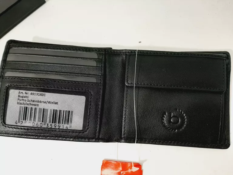 BUGATTI MĘSKI SKÓRZANY PORTFEL - CZARNY 49131601-BLK