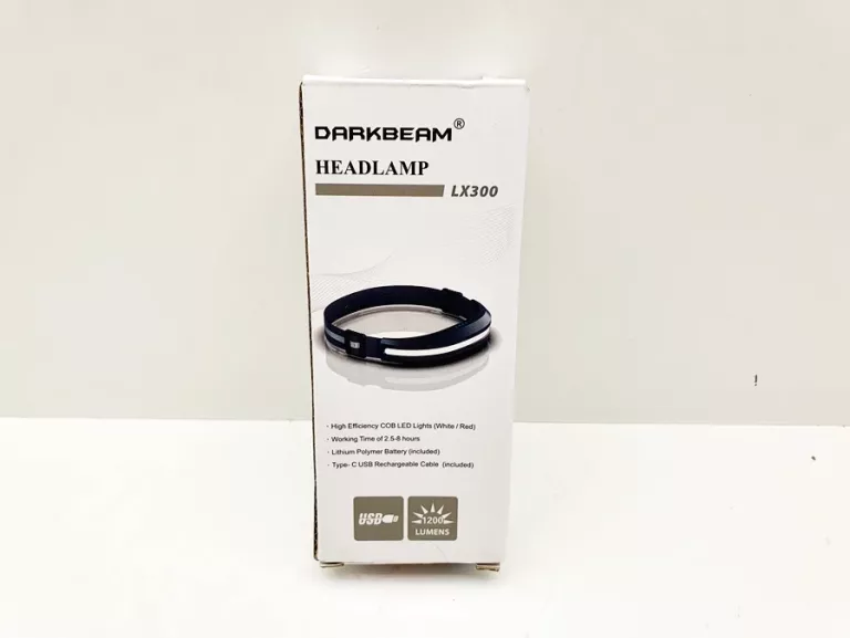 MOCNA LATARKA LAMPKA CZOŁOWA LED OPASKA REFLEKTOR NA GŁOWĘ COB 230 TRENING