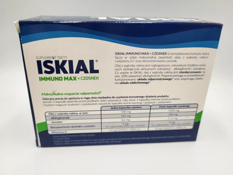 ISKIAL IMMUNO MAX + CZOSNEK KAPSUŁKI 120 SZTUK
