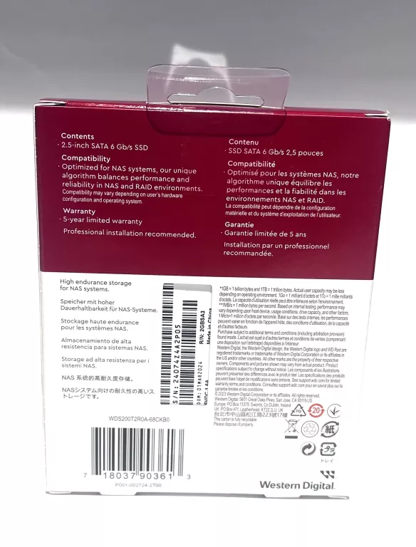 DYSK TWARDY 2TB WD RED WDS200T2R0A