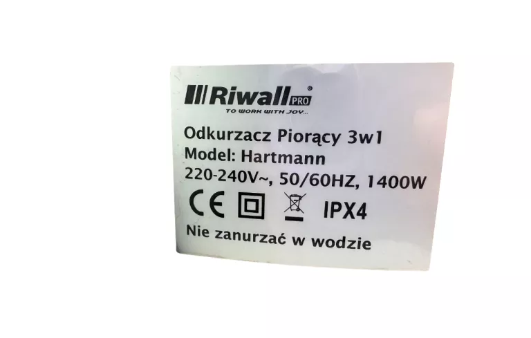 ODKURZACZ PIORĄCY RIWALL PRO HARTAMNN 1400W