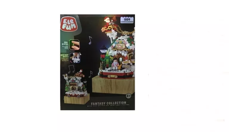 ELEFUN FANTASY COLLECTION ZIMOWY DOMEK Z POZYTYWKĄ KLOCKI 1009 ELEMENTÓW