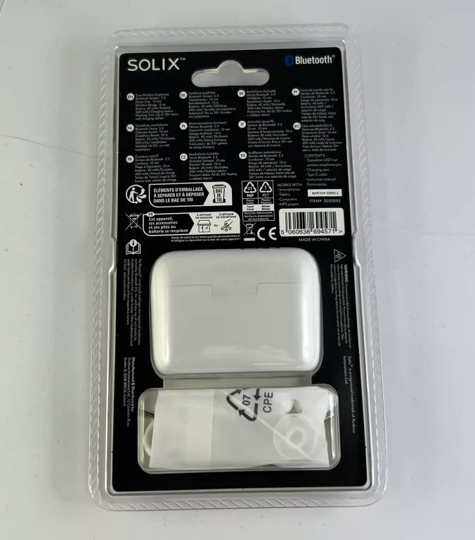 SŁUCHAWKI SOLIX BIAŁE BLUETOOTH